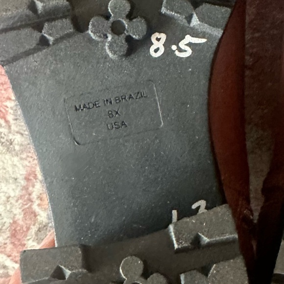 GB chunky lug sole over the knee OTK  leather brown boots size 8.5 - Picture 5 of 6